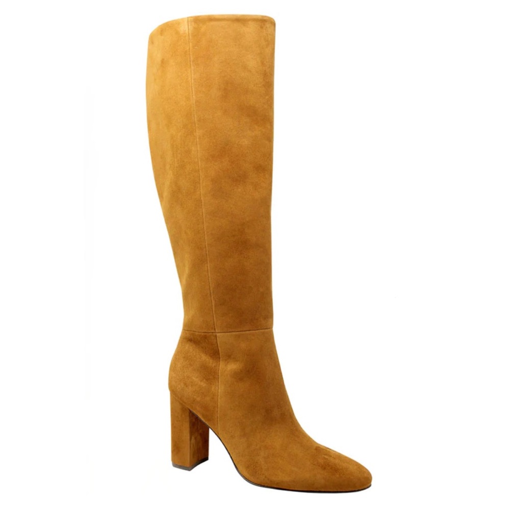 Cognac Suede heeled Boots size 9